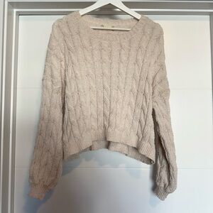 Altar’d State Cream Cable Knit Sweater
